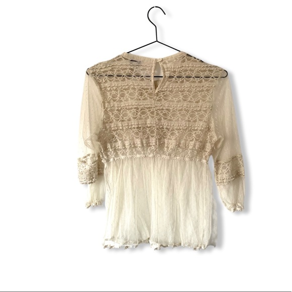 Lacey Bohemian Cream Top - Picture 2 of 3